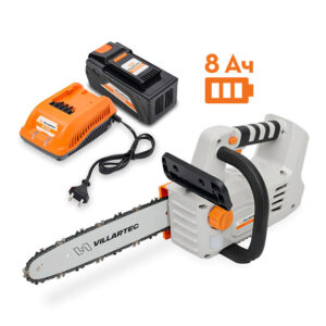 Аккумуляторная цепная мотопила VILLARTEC SА40T SET: AM408 + AC402