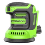 Эксцентриковая шлифмашина Greenworks OS325K2 24V 3100907CUA (125 мм) аккумуляторная с 2 Ач аккумулятором и зарядным устройством