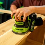 Эксцентриковая шлифмашина Greenworks OS325K2 24V 3100907CUA (125 мм) аккумуляторная с 2 Ач аккумулятором и зарядным устройством