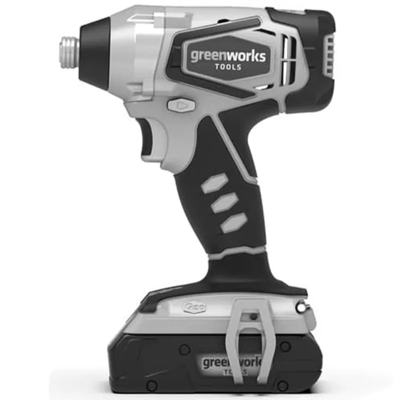 Шуруповерт ударный Greenworks G24ID 24V 32047 (282 Нм) аккумуляторный с 2 Ач аккумулятором Шуруповерт ударный Greenworks G24ID 24V 32047 (282 Нм) аккумуляторный с 2 Ач аккумулятором